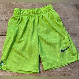 Nike‎ Dri Fit Youth XS 100% Poly Bright Green Spotted Athletic Shorts